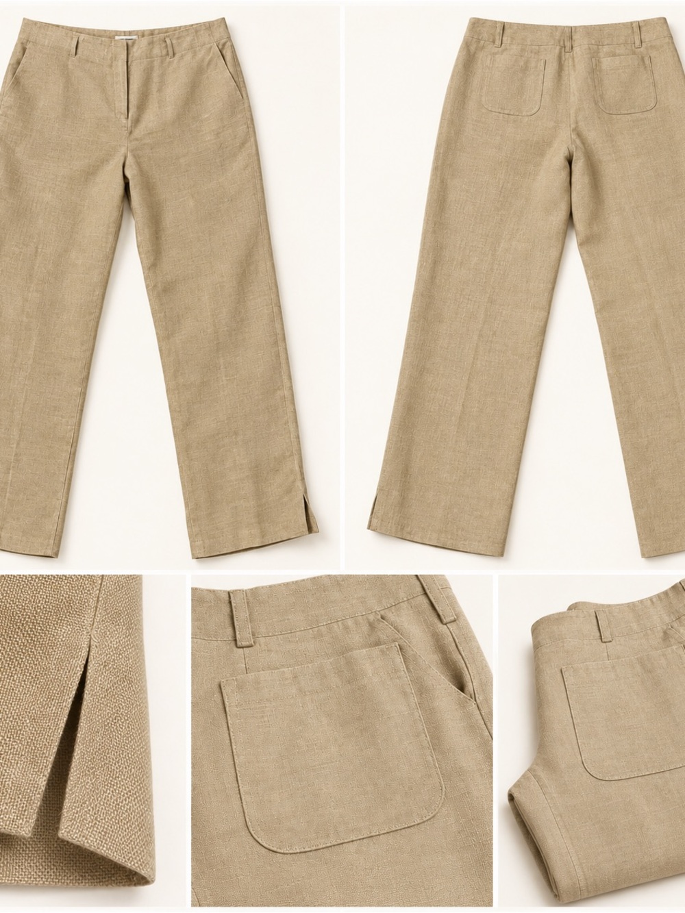 Talbots Irish Linen Fully Lined Pants Size 14 Tan
